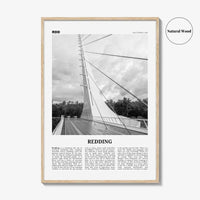 Redding Print Black and White, Redding Wall Art, Redding Poster, Redding Photo, Redding Wall Décor, California, USA, United States