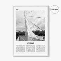 Redding Print Black and White, Redding Wall Art, Redding Poster, Redding Photo, Redding Wall Décor, California, USA, United States