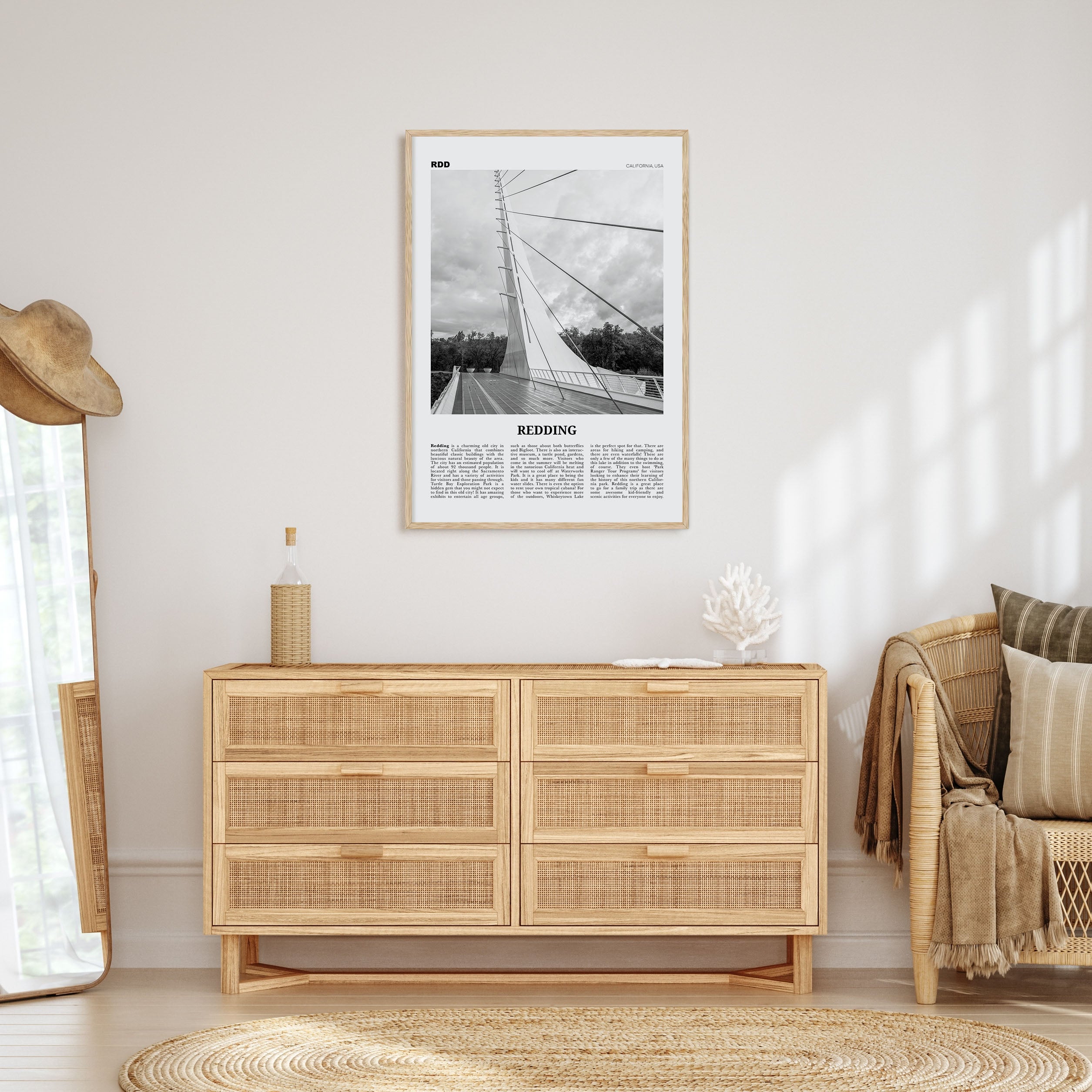 Redding Travel B&W Poster