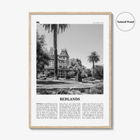 Redlands Print Black and White, Redlands Wall Art, Redlands Poster, Redlands Photo, Redlands Wall Décor, California, USA, United States