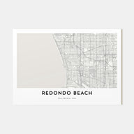 Redondo Beach Map Landscape Poster
