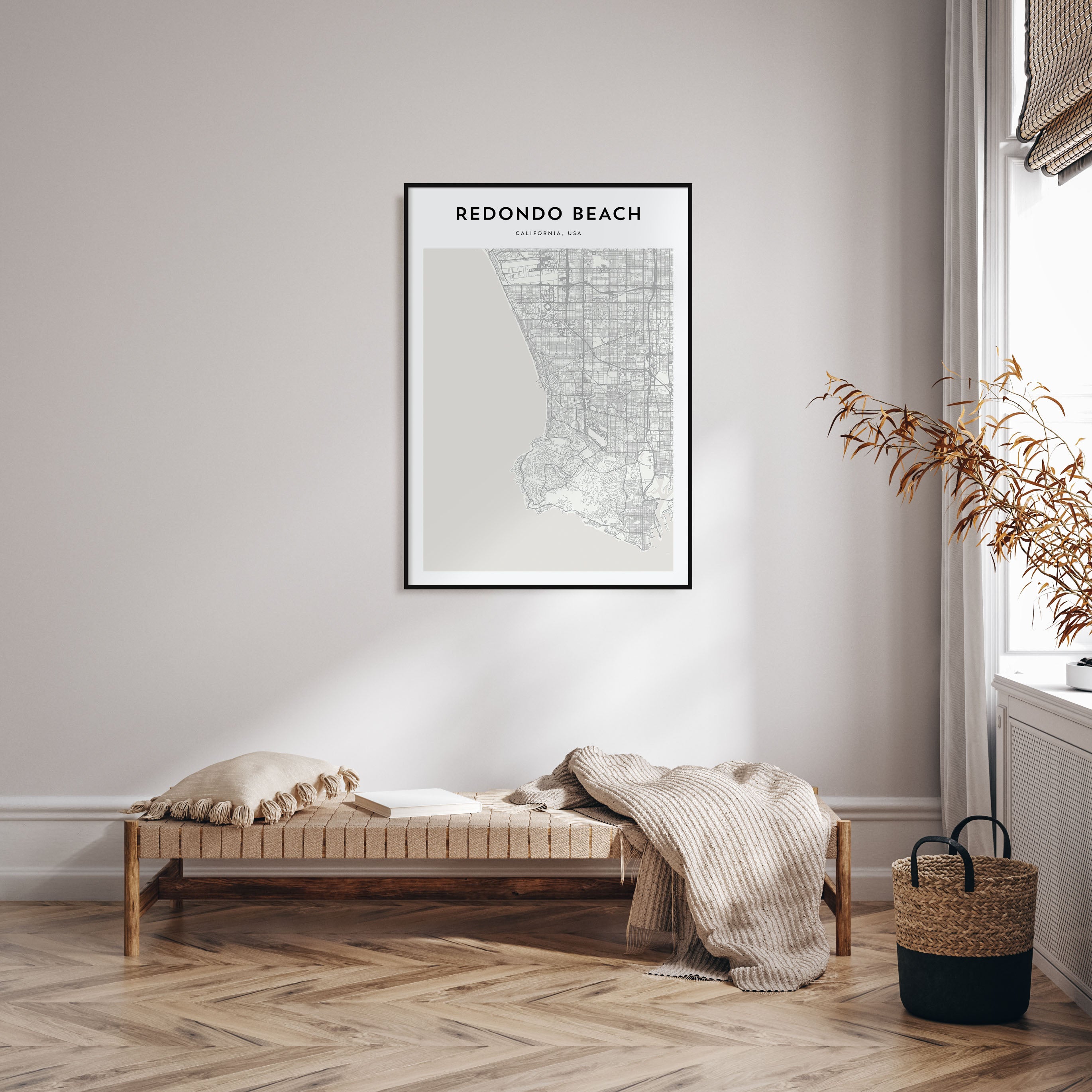 Redondo Beach Map Portrait Poster
