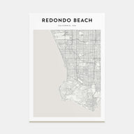 Redondo Beach Map Portrait Poster