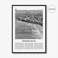 Redondo Beach Print Black and White, Redondo Beach Wall Art, Redondo Beach Poster, Redondo Beach Photo, California, USA, United States