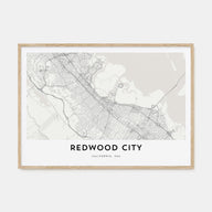 Redwood City Map Landscape Poster