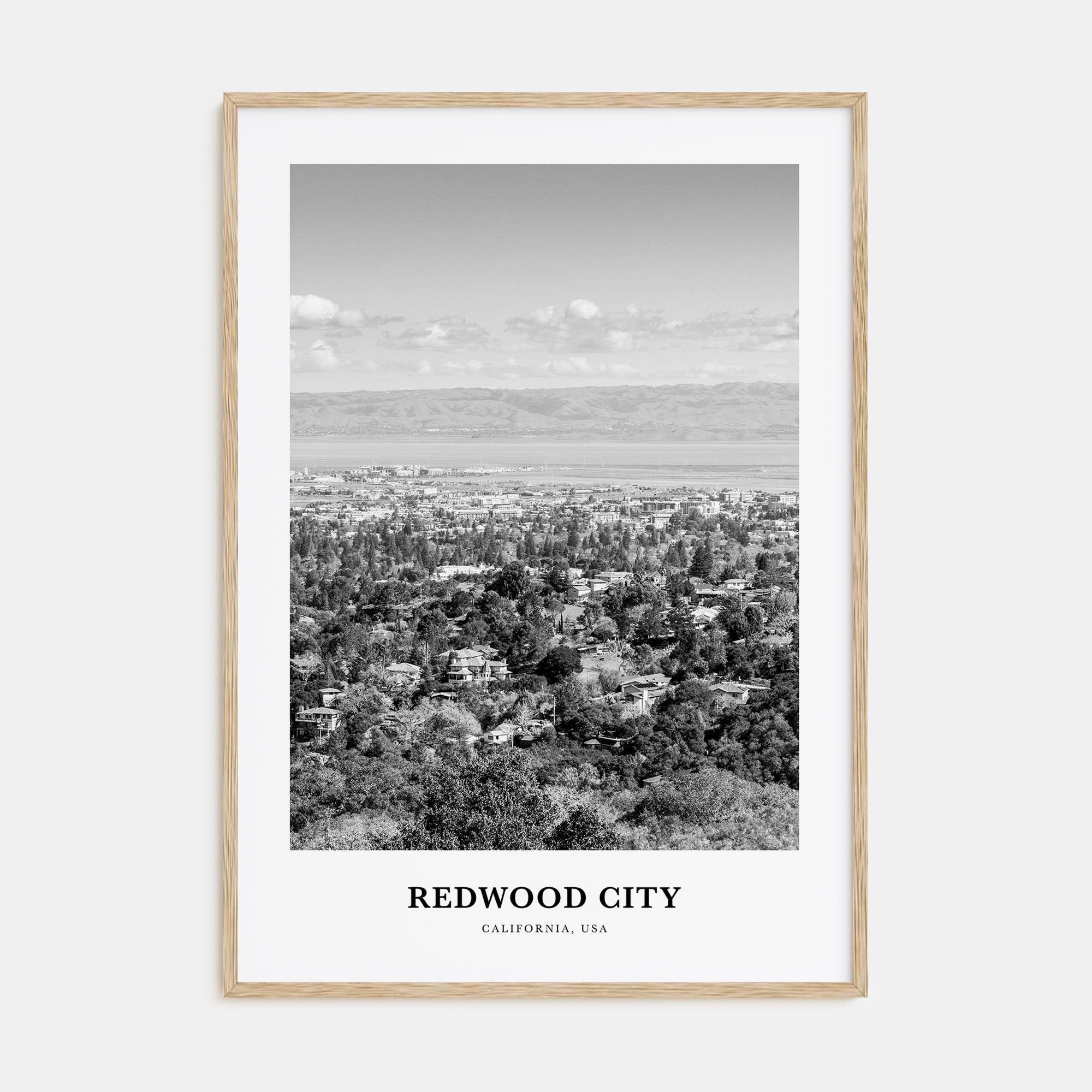 Redwood City Portrait B&W Poster