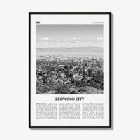 Redwood City Print Black and White, Redwood City Wall Art, Redwood City Poster, Redwood City Photo, Redwood City Wall Décor, California, USA