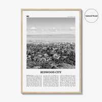 Redwood City Print Black and White, Redwood City Wall Art, Redwood City Poster, Redwood City Photo, Redwood City Wall Décor, California, USA