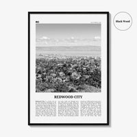 Redwood City Print Black and White, Redwood City Wall Art, Redwood City Poster, Redwood City Photo, Redwood City Wall Décor, California, USA