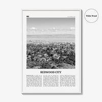 Redwood City Print Black and White, Redwood City Wall Art, Redwood City Poster, Redwood City Photo, Redwood City Wall Décor, California, USA
