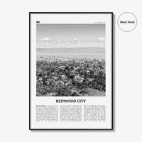 Redwood City Print Black and White, Redwood City Wall Art, Redwood City Poster, Redwood City Photo, Redwood City Wall Décor, California, USA