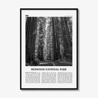 Redwood National Park Print Black and White, Redwood National Park Wall Art, Redwood National Park Poster, Park Photo, Wall Décor, Map