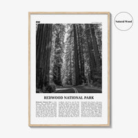 Redwood National Park Print Black and White, Redwood National Park Wall Art, Redwood National Park Poster, Park Photo, Wall Décor, Map