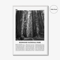 Redwood National Park Print Black and White, Redwood National Park Wall Art, Redwood National Park Poster, Park Photo, Wall Décor, Map