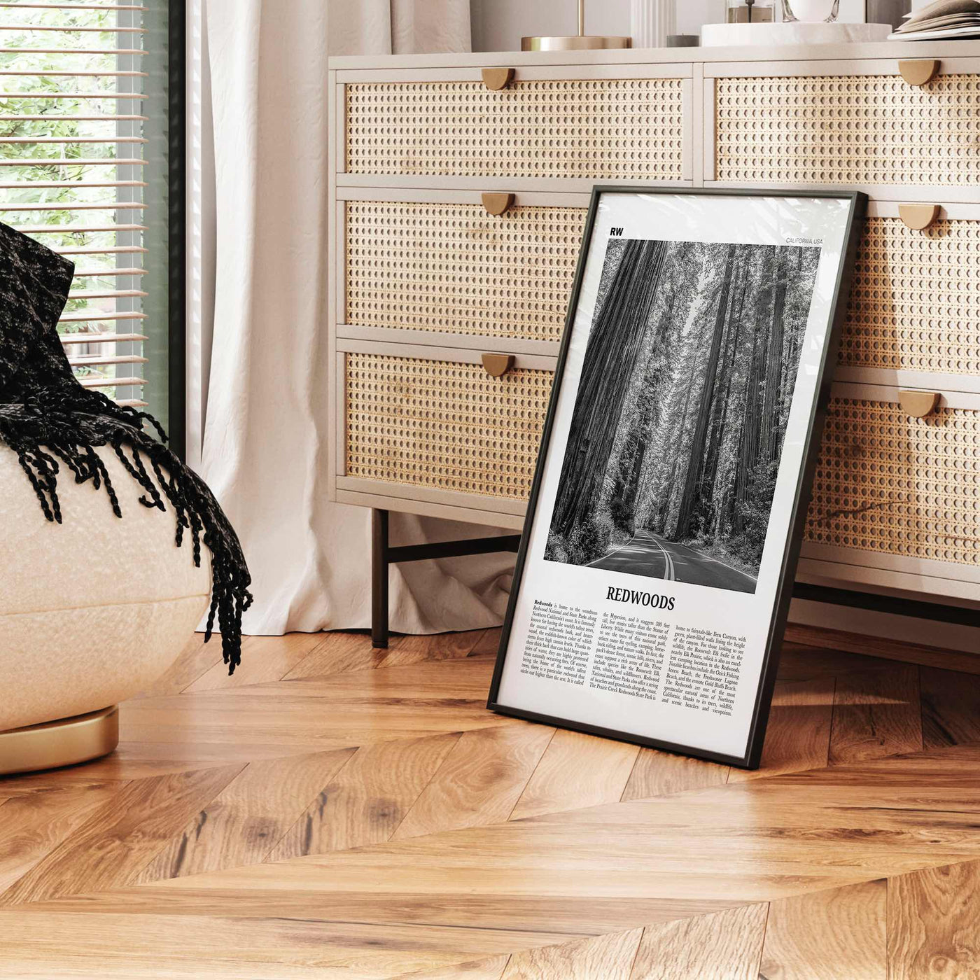 Redwoods Print Black and White, Redwoods Wall Art, Redwoods Poster, Redwoods Photo, Redwoods Map, Redwoods Decor, California