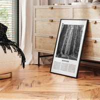 Redwoods Print Black and White, Redwoods Wall Art, Redwoods Poster, Redwoods Photo, Redwoods Map, Redwoods Decor, California