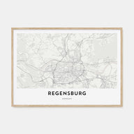 Regensburg Map Landscape Poster