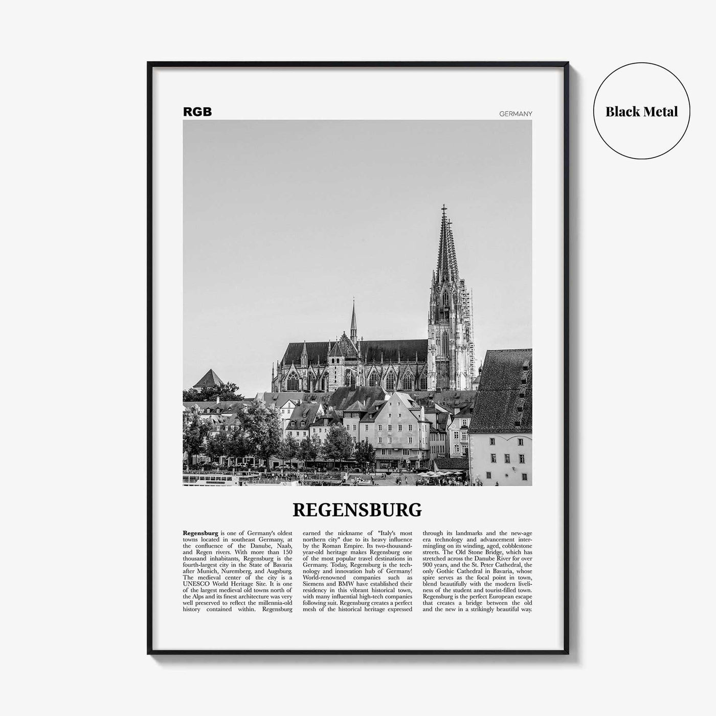 Regensburg Print Black and White, Regensburg Wall Art, Regensburg Poster, Regensburg Photo, Regensburg Wall Décor, Germany, Deutschland