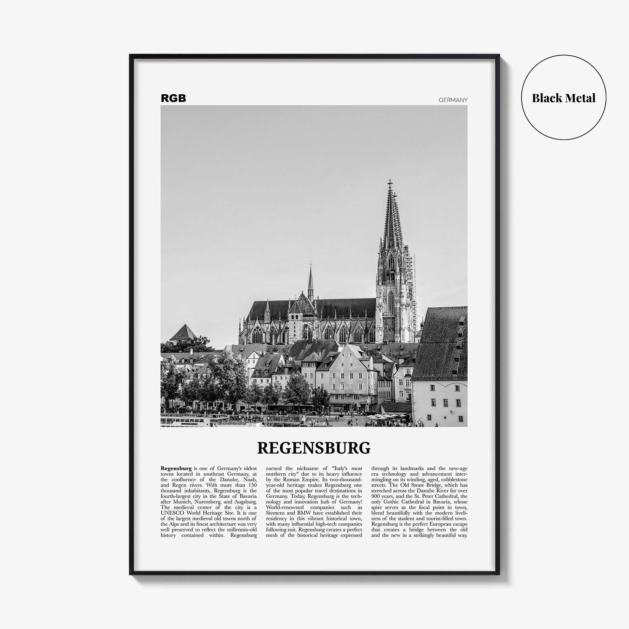 Regensburg Print Black and White, Regensburg Wall Art, Regensburg Poster, Regensburg Photo, Regensburg Wall Décor, Germany, Deutschland
