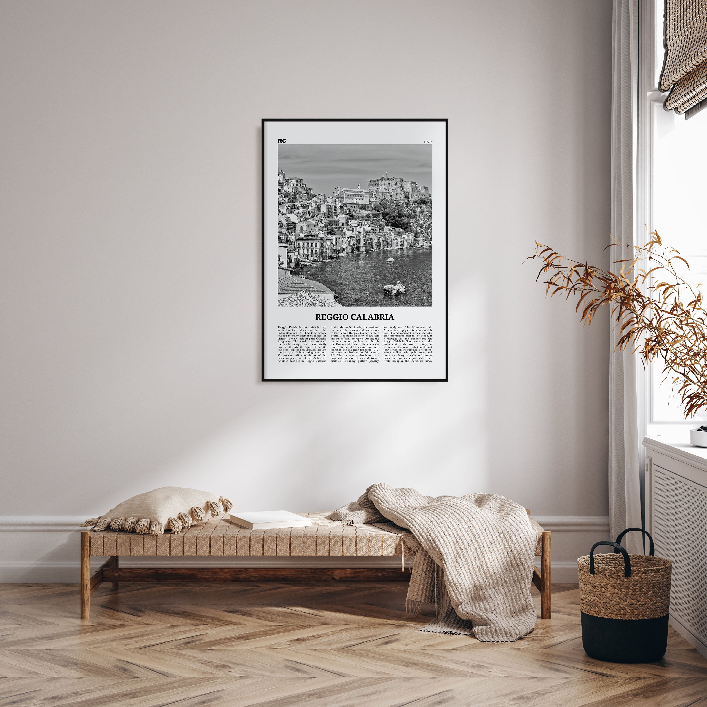 Reggio Calabria Travel B&W Poster