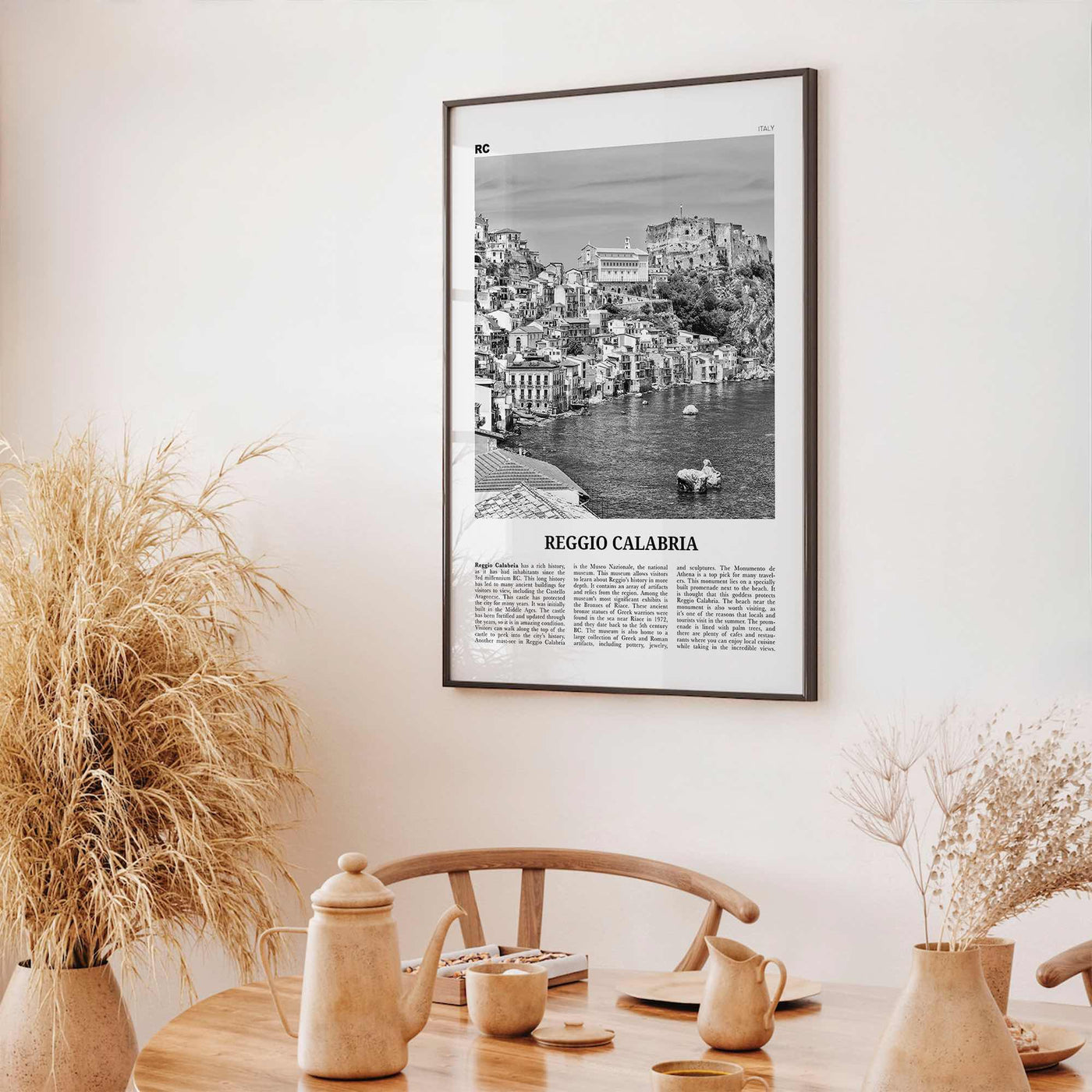 Reggio Calabria Print Black and White, Reggio Calabria Art, Reggio Calabria Poster, Reggio Calabria Photo, Wall Décor, Reggio Calabria Map,