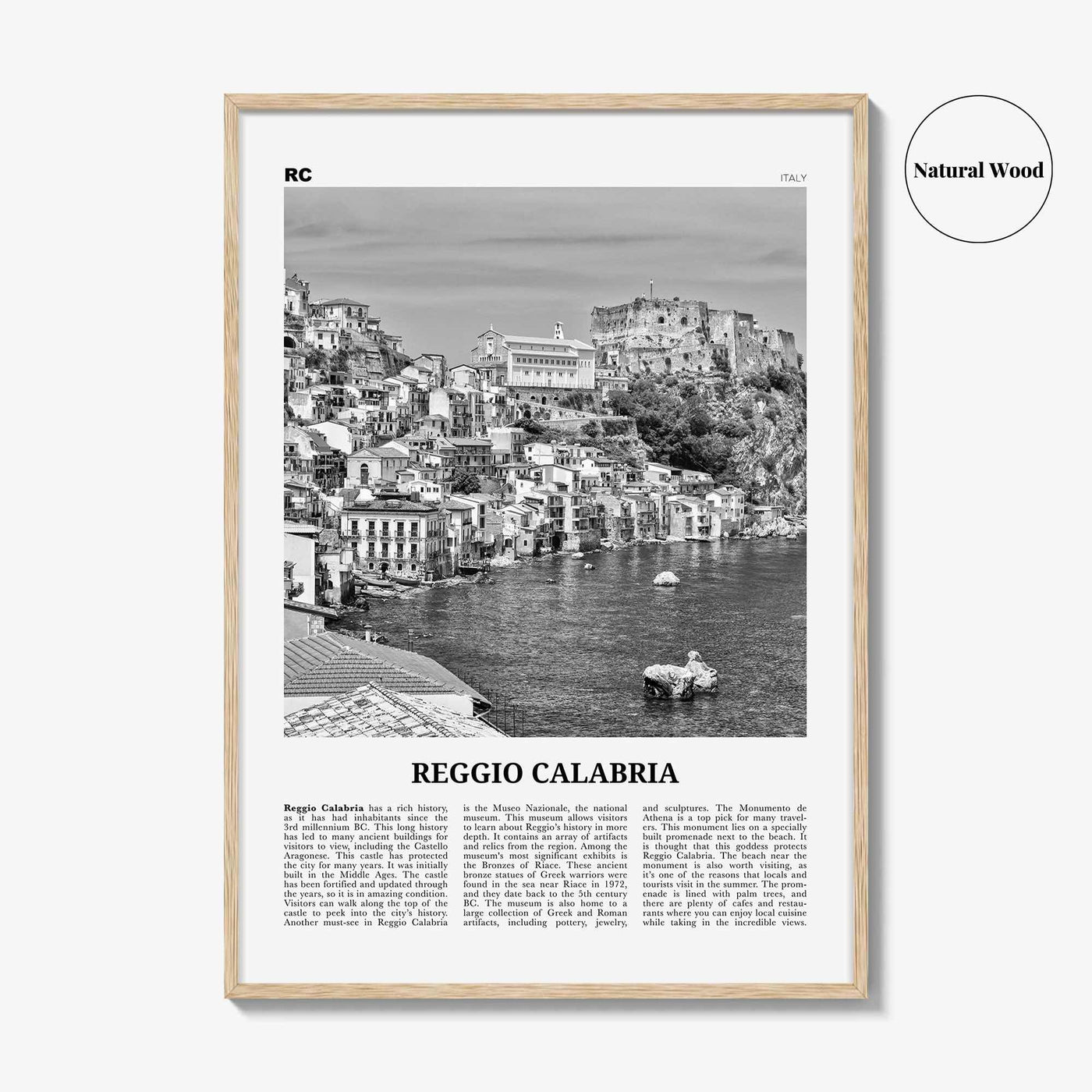 Reggio Calabria Print Black and White, Reggio Calabria Art, Reggio Calabria Poster, Reggio Calabria Photo, Wall Décor, Reggio Calabria Map,