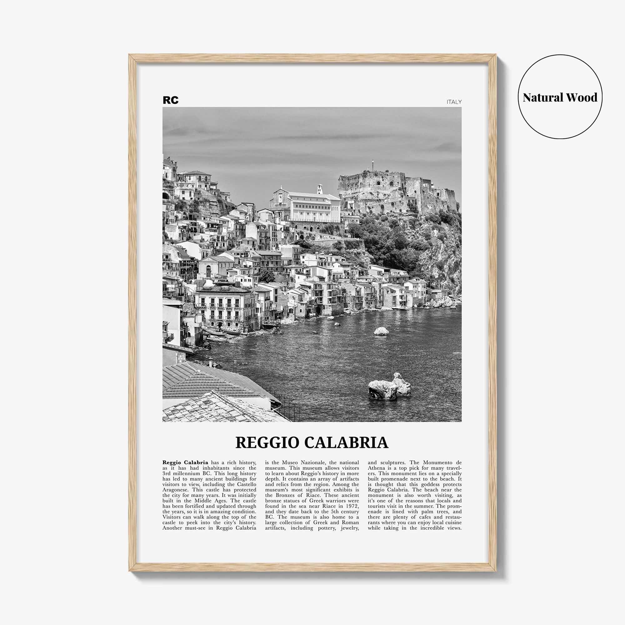 Reggio Calabria Print Black and White, Reggio Calabria Art, Reggio Calabria Poster, Reggio Calabria Photo, Wall Décor, Reggio Calabria Map,