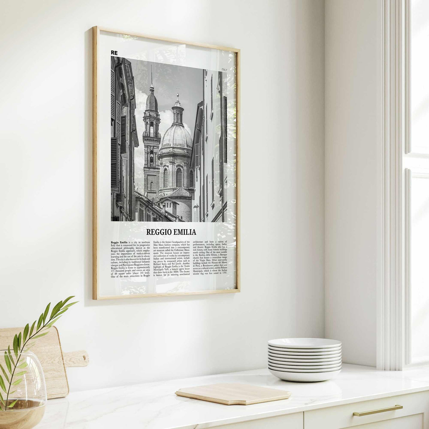 Reggio Emilia Print Black and White, Reggio Emilia Art, Reggio Emilia Poster, Reggio Emilia Photo, Reggio Emilia Décor, Reggio Emilia Map