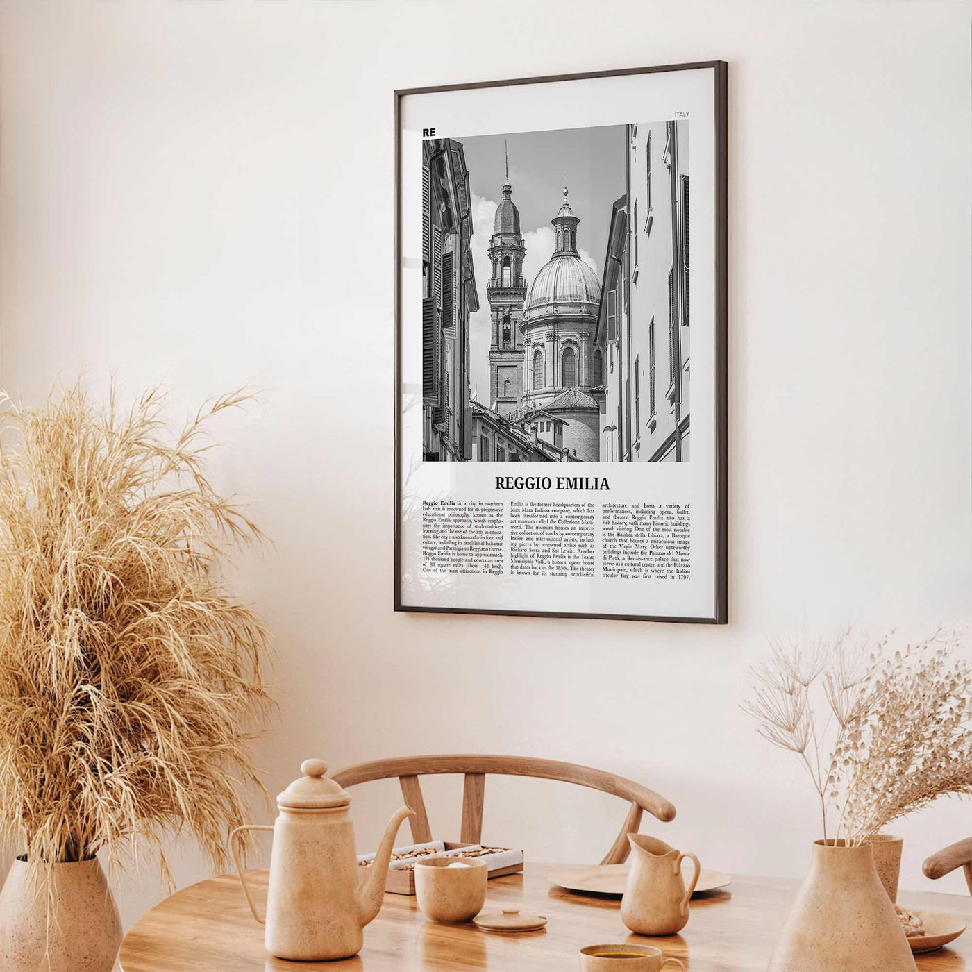 Reggio Emilia Print Black and White, Reggio Emilia Art, Reggio Emilia Poster, Reggio Emilia Photo, Reggio Emilia Décor, Reggio Emilia Map