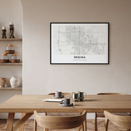 Regina Map Landscape Poster