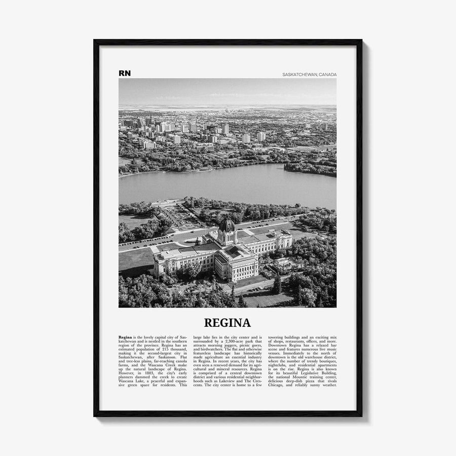 Regina Print Black and White, Regina Wall Art, Regina Poster, Regina Photo, Regina Wall Décor, Saskatchewan, Sherwood