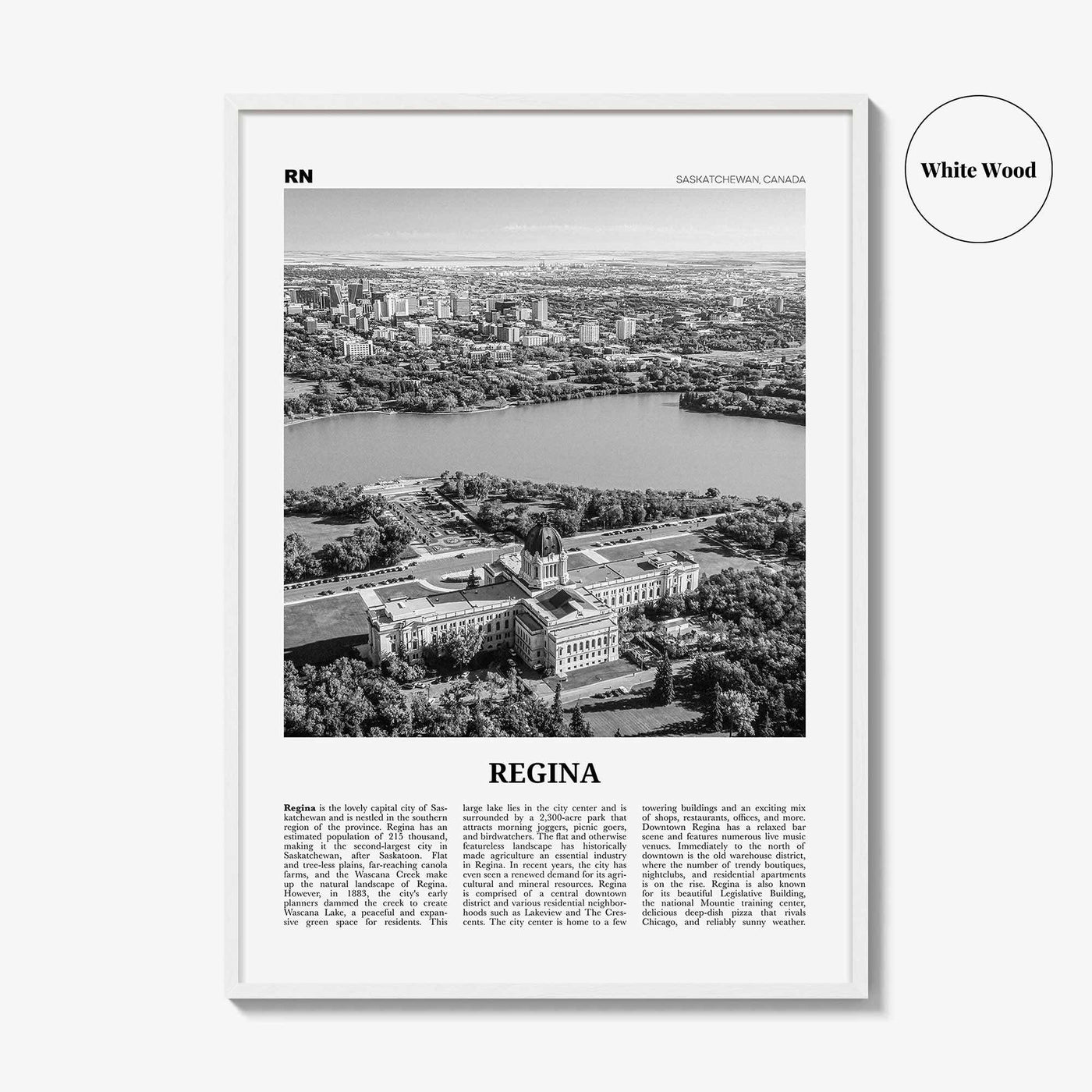 Regina Print Black and White, Regina Wall Art, Regina Poster, Regina Photo, Regina Wall Décor, Saskatchewan, Sherwood