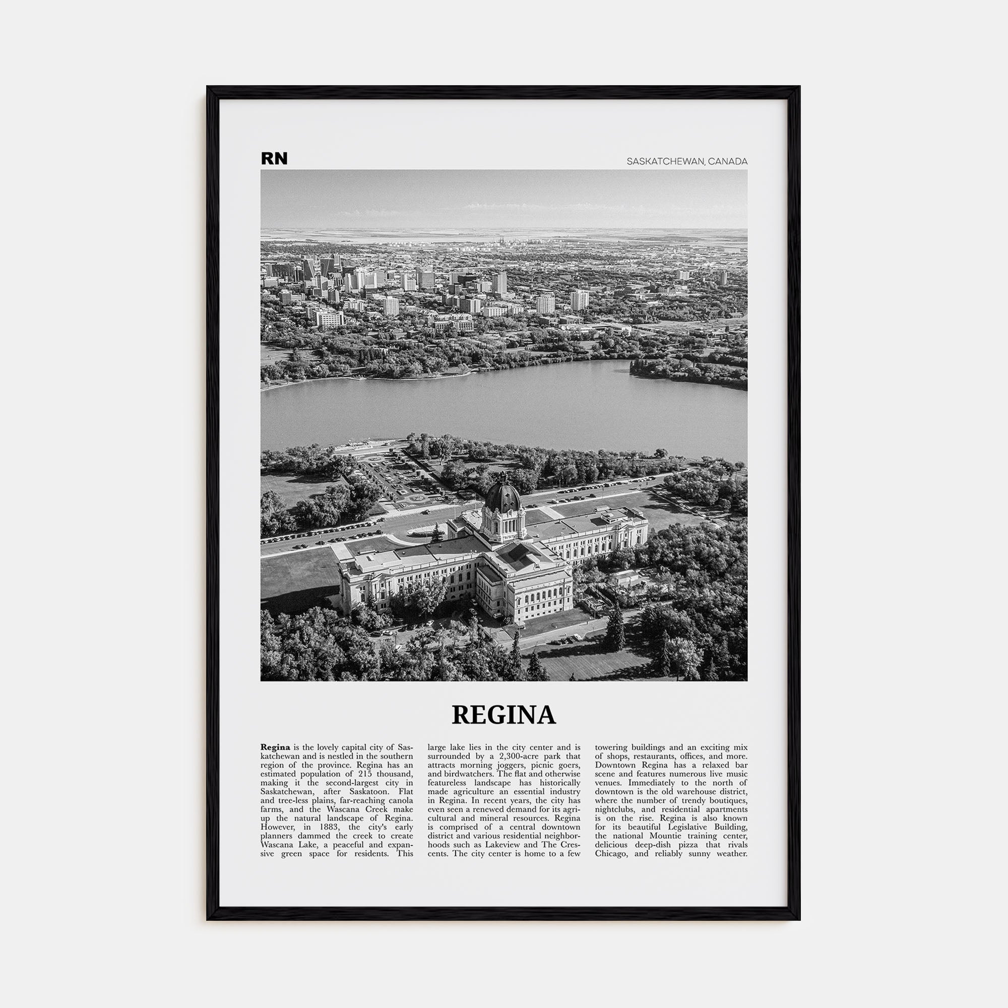 Regina Travel B&W Poster