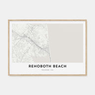Rehoboth Beach Map Landscape Poster