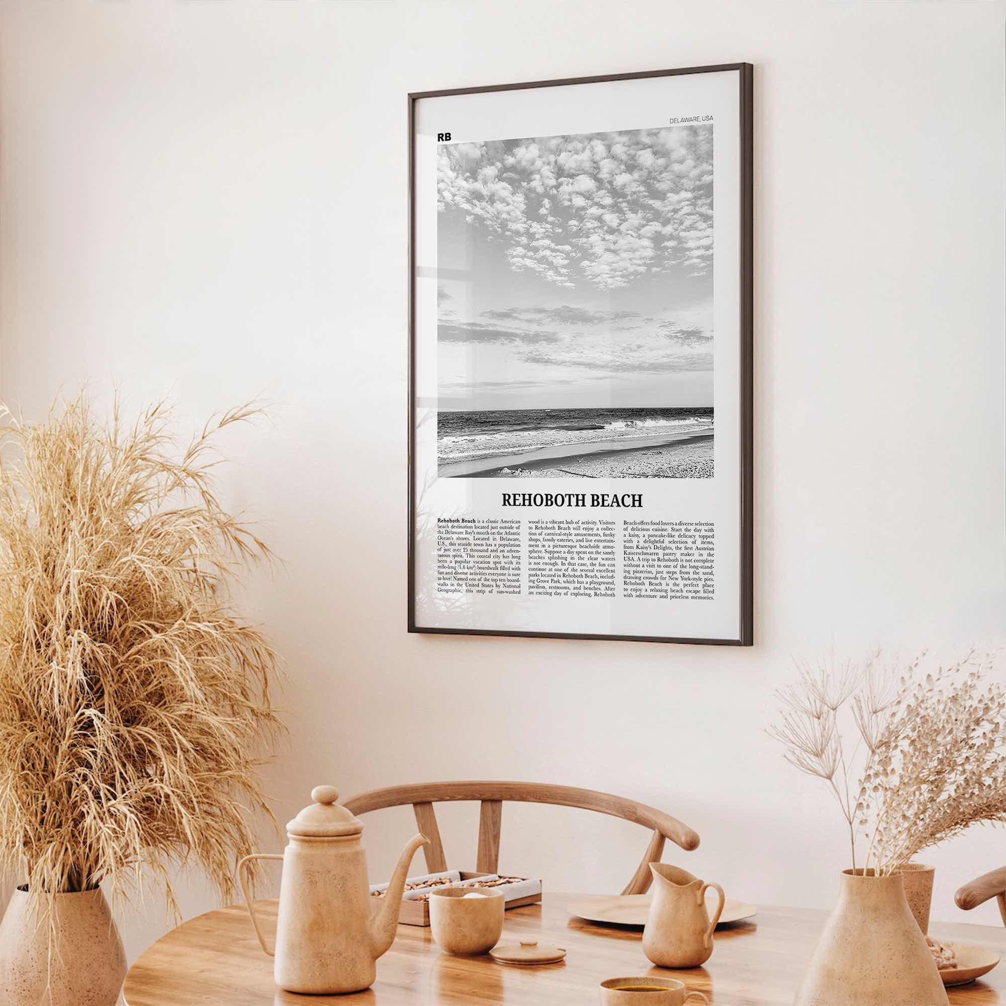 Rehoboth Beach Print Black and White, Rehoboth Beach Wall Art, Rehoboth Beach Poster, Rehoboth Beach Photo, Rehoboth Décor, Delaware, USA