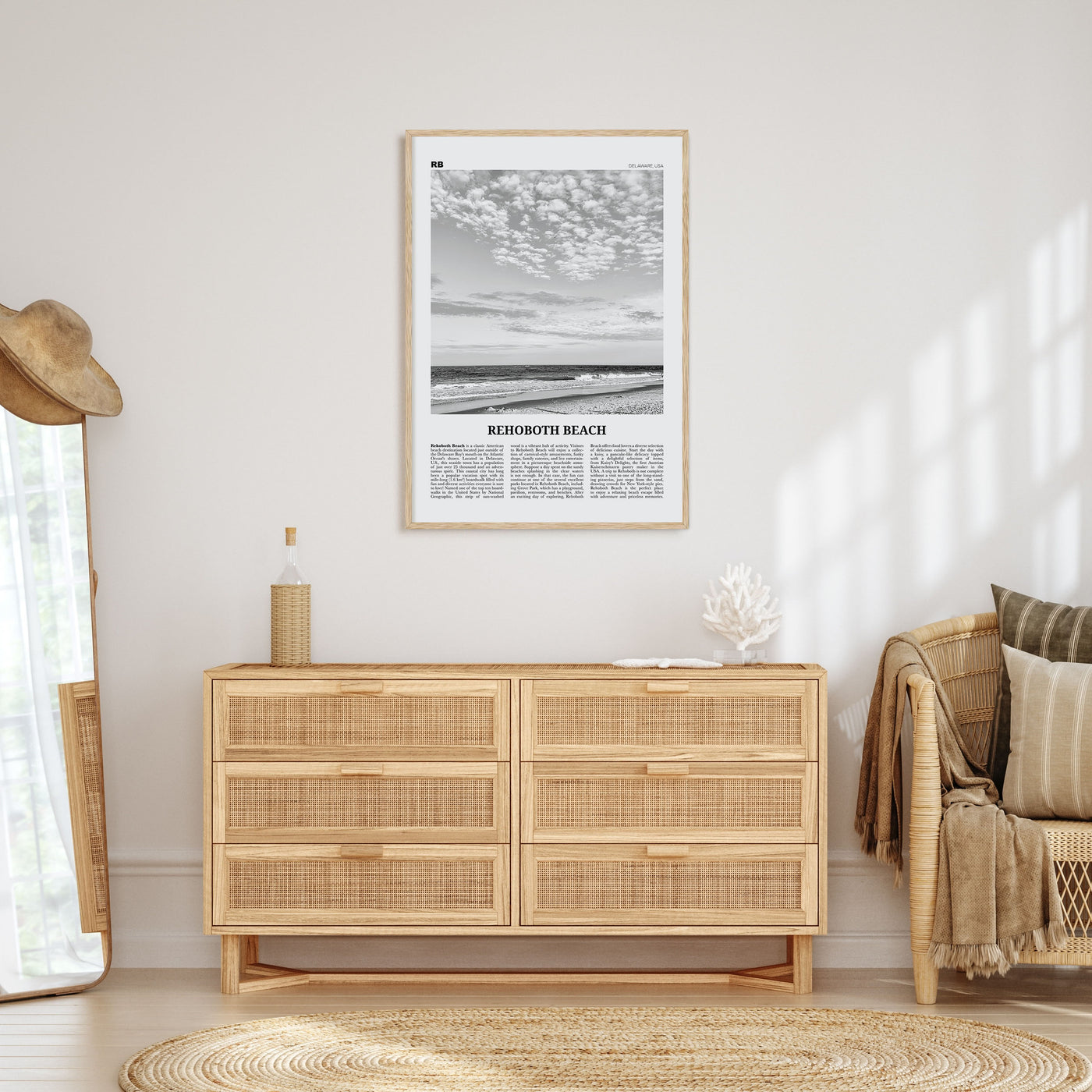 Rehoboth Beach Travel B&W Poster