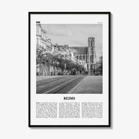 Reims Print Black and White, Reims Wall Art, Reims Poster, Reims Photo, Reims Wall Décor, Reims Map, France
