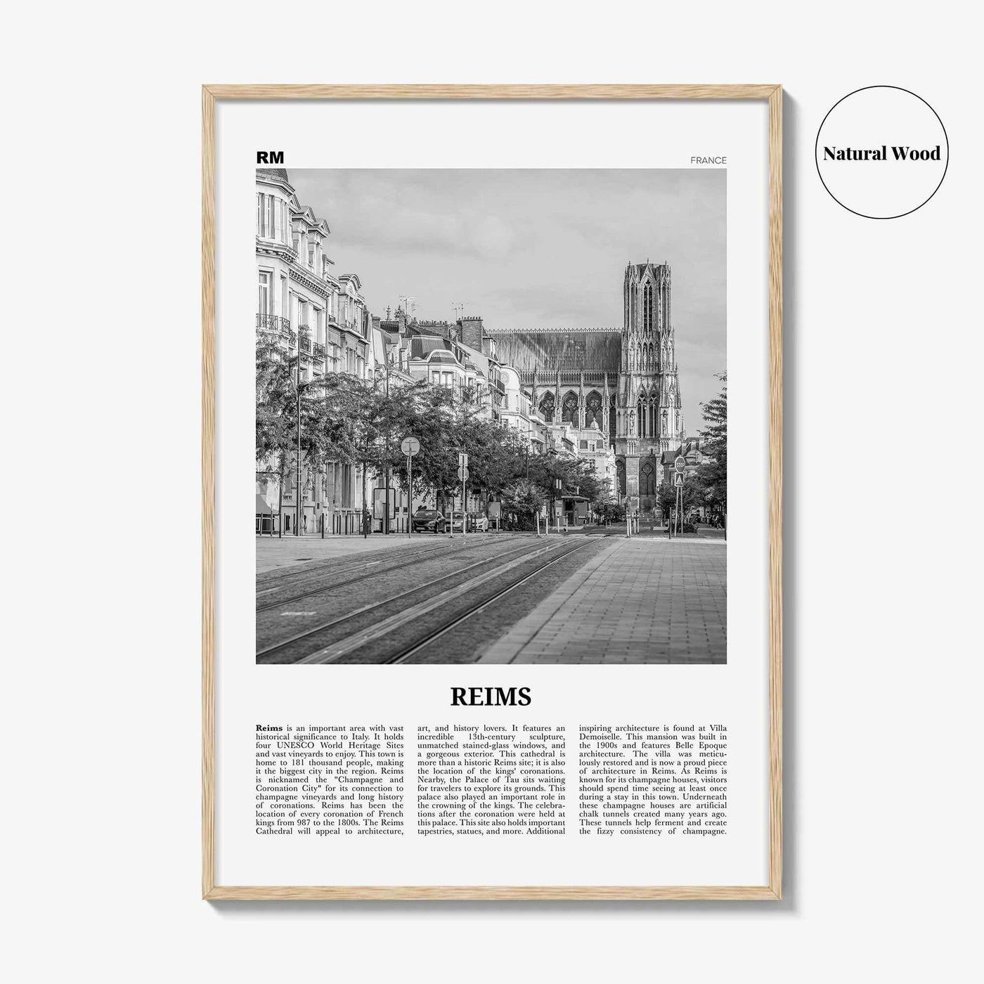 Reims Print Black and White, Reims Wall Art, Reims Poster, Reims Photo, Reims Wall Décor, Reims Map, France