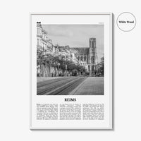 Reims Print Black and White, Reims Wall Art, Reims Poster, Reims Photo, Reims Wall Décor, Reims Map, France