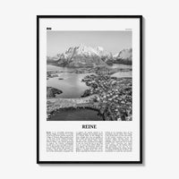 Reine Print Black and White, Reine Wall Art, Reine Poster, Reine Photo, Reine Wall Décor, Reine Map, Norway