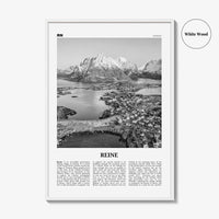 Reine Print Black and White, Reine Wall Art, Reine Poster, Reine Photo, Reine Wall Décor, Reine Map, Norway