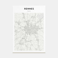Rennes Map Portrait Poster