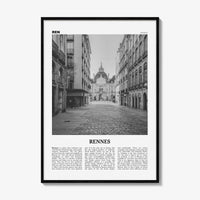 Rennes Print Black and White, Rennes Wall Art, Rennes Poster, Rennes Photo, Rennes Wall Décor, France, Roazhon, Brittany