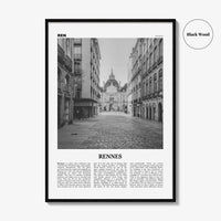 Rennes Print Black and White, Rennes Wall Art, Rennes Poster, Rennes Photo, Rennes Wall Décor, France, Roazhon, Brittany