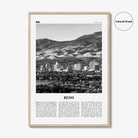 Reno Print Black and White, Reno Wall Art, Reno Poster, Reno Photo, Reno Wall Décor, Nevada, USA, United States, North America