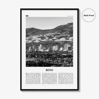 Reno Print Black and White, Reno Wall Art, Reno Poster, Reno Photo, Reno Wall Décor, Nevada, USA, United States, North America