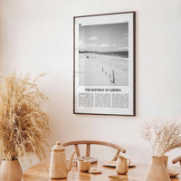 Republic of Liberia Print Black and White, Liberia Wall Art, Liberia Poster, Liberia Photo, Liberia Wall Decor, Africa Poster Print
