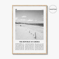 Republic of Liberia Print Black and White, Liberia Wall Art, Liberia Poster, Liberia Photo, Liberia Wall Decor, Africa Poster Print