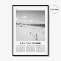 Republic of Liberia Print Black and White, Liberia Wall Art, Liberia Poster, Liberia Photo, Liberia Wall Decor, Africa Poster Print