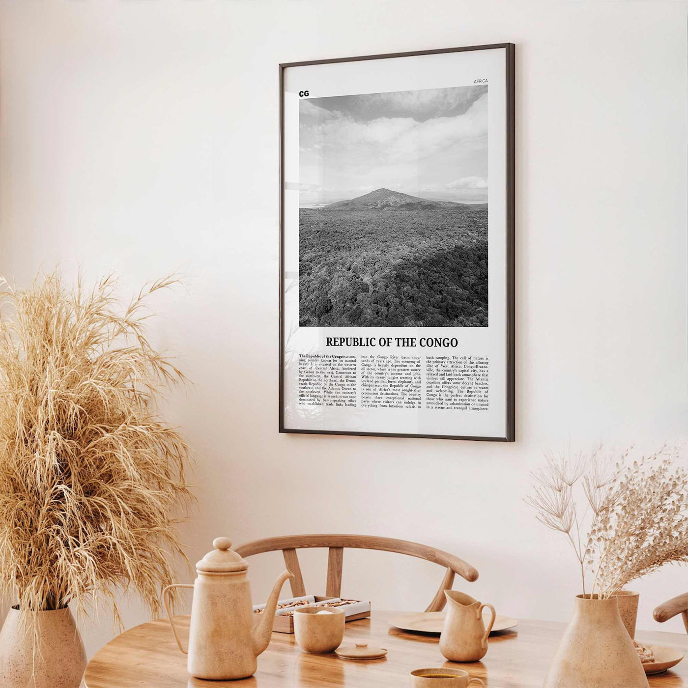 Republic of the Congo Print Black and White, Congo Wall Art, Congo Poster, Congo Photo, Congo Wall Decor, Congo-Brazzaville, Africa